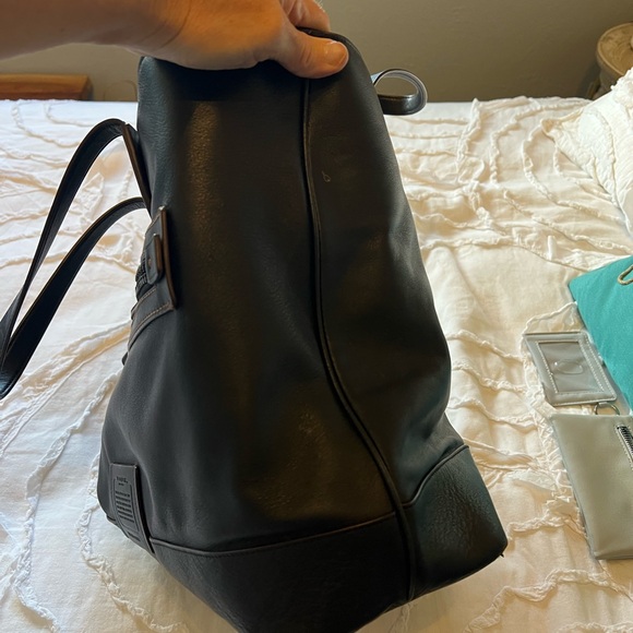 COACH -Signature Black Leather Tote Bag - Carryall - Picture 5 of 6